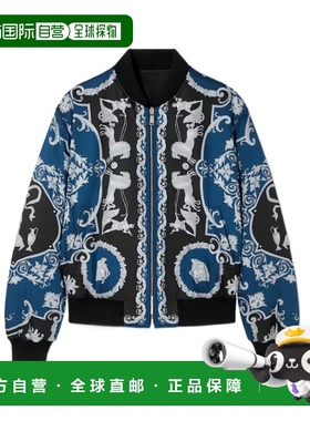 1h可退 香港直邮Versace 印花尼龙双面飞行员夹克 10228031A16856