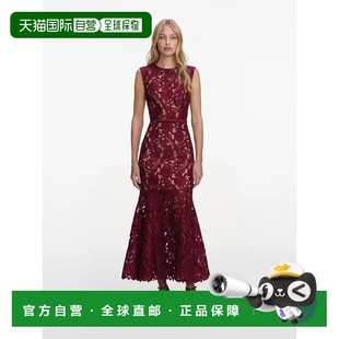 1h可退 香港直邮Self-Portrait 女士 凸纹花边蕾丝中长连衣裙 RS2