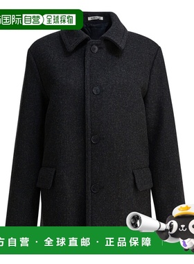 1h可退 香港直邮AURALEE 男士 深色木炭色羊毛大衣 A25AC02HDDARK