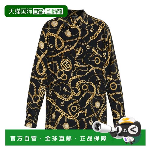 香港直邮BALMAIN 女士衬衫 FF1HS435SF00EAD AW2025 黑色 Silk sh