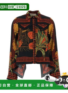 1h可退 香港直邮Blumarine 蓝色情人 女士 印花斜纹布衬衫 2C434A