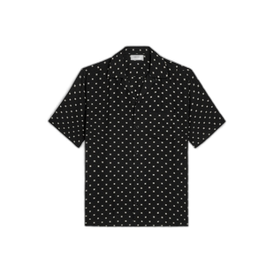 欧洲直邮CELINE赛琳印花粘胶纤维夏威夷衬衫短袖宽松男装