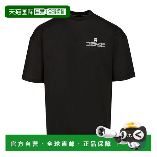 1h可退 香港直邮AMIRI 男士T恤 AM326JR012002 AW2026 黑色 BUILT