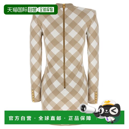1h可退 欧洲直邮BALMAIN 女士连衣裙 DF0R8739KH56GVQ AW2024 浅