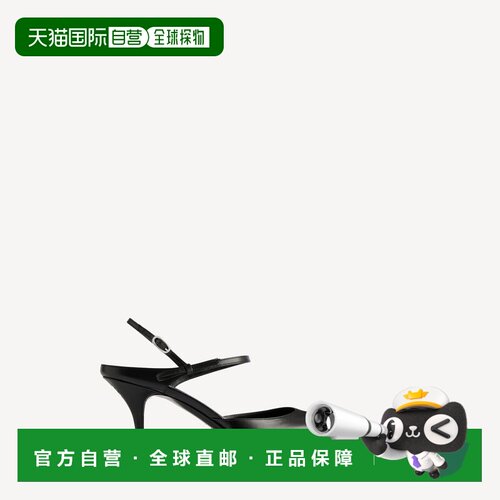 欧洲直邮女款Avenue Bow后空高跟鞋（黑色/银色）凉鞋拖鞋