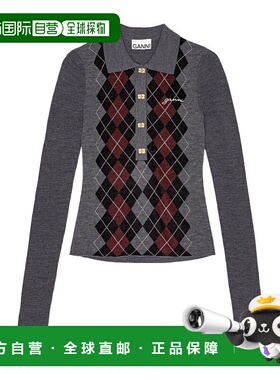 香港直邮Ganni 长袖POLO衫针织衫 K2314