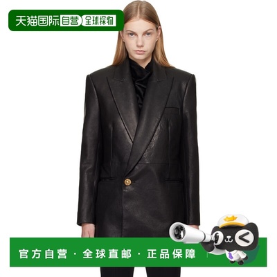 香港直邮Balmain 巴尔曼 女士 黑色 Tailored Lambskin Long 西装