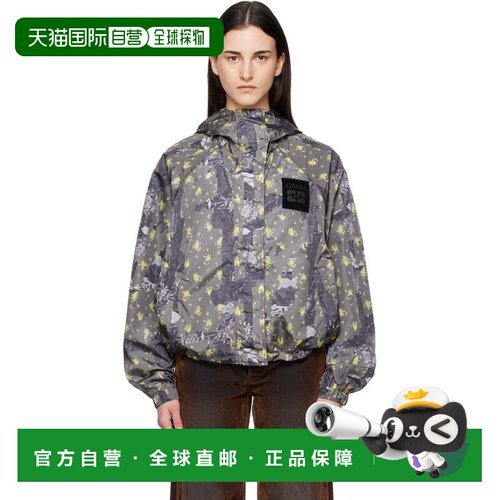 香港直邮GANNI 甘尼 女士 灰色 Flowers 夹克  外套时尚舒适