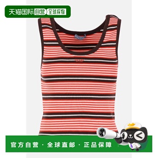 背心上衣 香港直邮Prada 条纹针织短款 女士 P29C06SOOO19I 普拉达