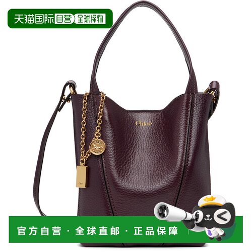 1h可退 香港直邮Chloe 蔻依 女士 棕色小号 Spin 托特包 CH25SS81