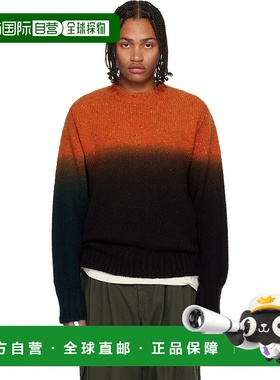 1h可退 香港直邮Sacai 男士 橙色 & 棕色 Garment Dye Wool Knit