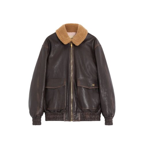 香港直邮VALENTINO 女士皮衣 9B3NB16ZAB21YN AW2026 棕色 CABAN