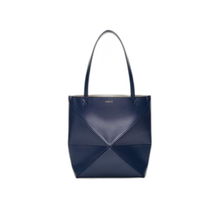 欧洲直邮LOEWE罗意威女士中号亮面牛皮革PuzzleFold手提包托特包