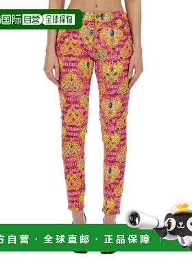 1h可退 香港直邮versace 范思哲 女士 图案牛仔裤 76HAB5K0ES105L