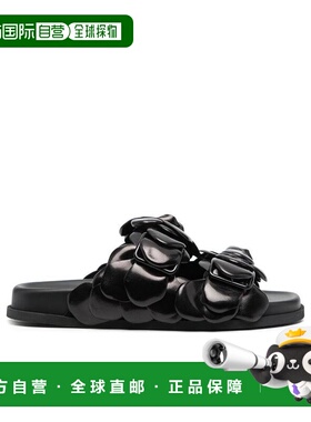1h可退 香港直邮Valentino 宋妍霏同款 黑色玫瑰细节凉鞋 VW2S0AX