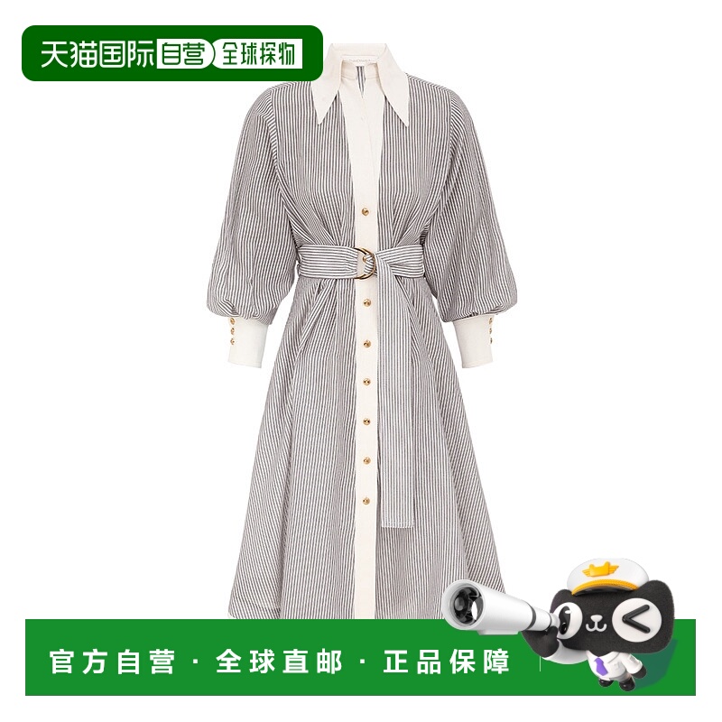 香港直邮Zimmermann Hypnotic Tuck 中长连衣裙 5313DF251真丝
