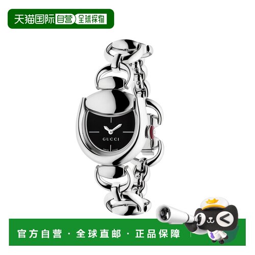 自营欧洲直邮GUCCI古驰 Horsebit 男女同款银色精钢腕表27x23mm