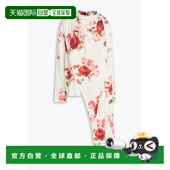 香港直邮magda butrym 女士 1h可退 垂褶印花真丝混纺缎面衫 AW24