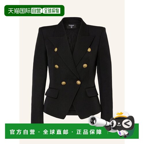 香港直邮BALMAIN 女士西服 100297017013000 CO 黑色 blazer