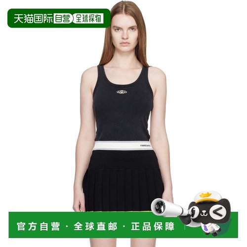 1h可退 香港直邮Casablanca 女士 黑色 Corrosion Ribbed 背心 WS