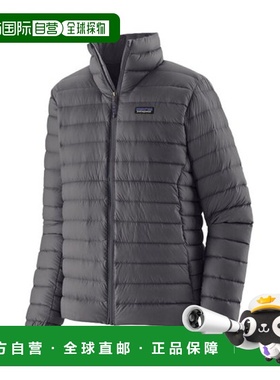自营欧洲直邮PATAGONIA DOWN SWEATER男士深灰色再生尼龙拉链羽绒