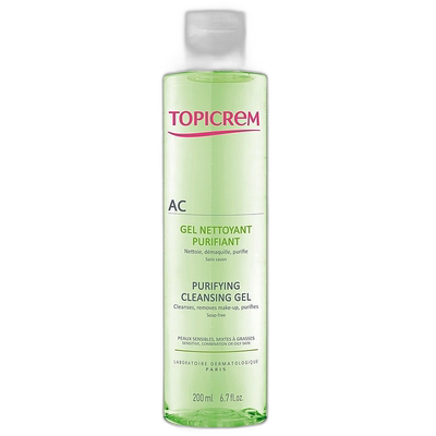 欧洲直邮Topicrem特碧润AC油性和敏感肌洁面凝胶200ml 无皂正品