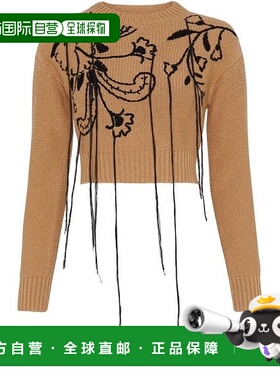 自营欧洲直邮MAXMARA麦丝玛拉 Lazise女士驼色羊毛圆领长袖短款针