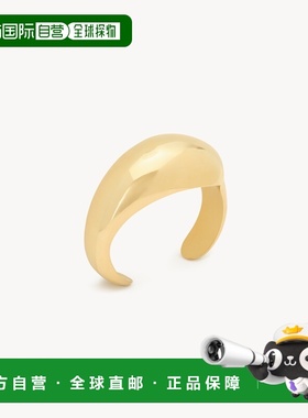 自营欧洲直邮YSL圣罗兰 女士金色金属水滴形不对称手镯