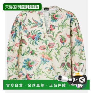 香港直邮Etro white白色 艾特罗 花朵棉质衫 舒适时 女士 1h可退