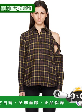 1h可退 香港直邮Coperni 女士 棕色镂空衬衫 COPCH69F1014法兰绒