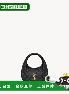 自营欧洲直邮YSL圣罗兰 ICARE系列女士黑色羊皮拉链开合迷你单肩