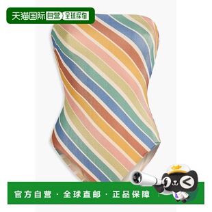 2429WRS255ONEPI 条纹金银锦缎抹胸泳衣 香港直邮ZIMMERMANN 女士