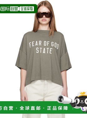 香港直邮Essentials 女士 灰色 Boxy T 恤 125SP257167FW