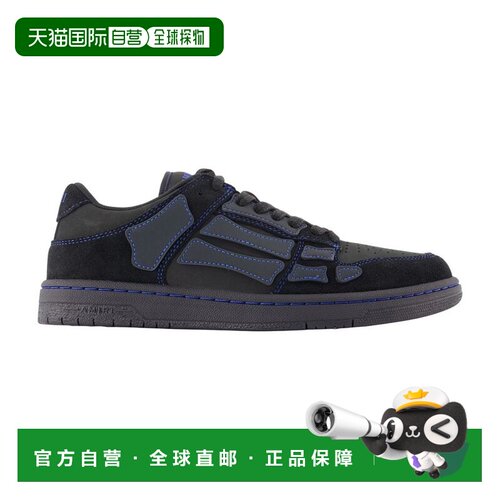 1h可退 香港直邮AMIRI 男士 SKEL TOP 低帮皮质黑色运动鞋 AMSNSN