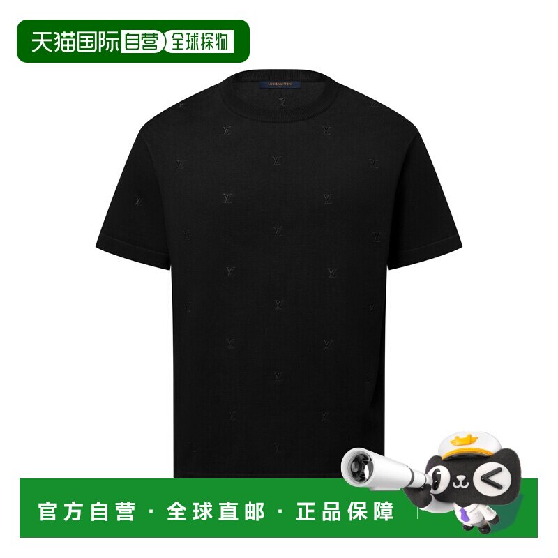 自营欧洲直邮LV路易威登 Blason男士黑色棉圆领T恤短袖
