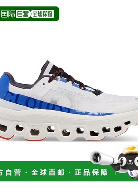 自营欧洲直邮On昂跑Cloudmonster女士霜白色/钴蓝色再生聚酯缓震