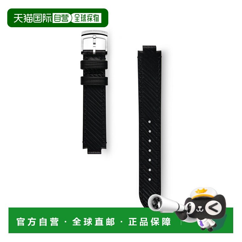 自营欧洲直邮LV路易威登 Tambour女士黑色水波纹皮革表带