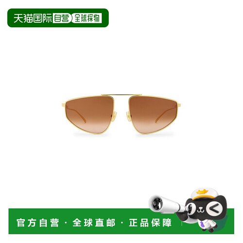 1h可退 Bottega Veneta 葆蝶家 女士 BV1466S 金属金色太眼镜配饰