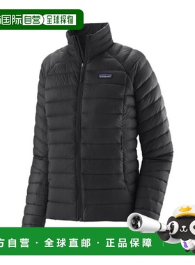 自营欧洲直邮PATAGONIA DOWN SWEATER女士黑色再生尼龙拉链羽绒服
