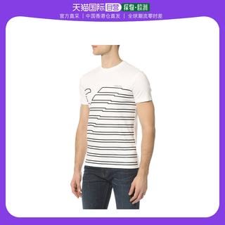 香港直邮ARMANI COLLEZIONI 男士白色棉质印花圆领短袖T恤 3Y6T37