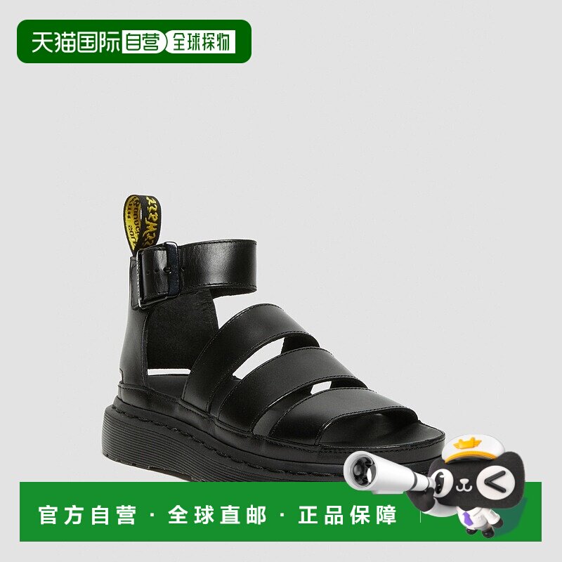 自营欧洲直邮DrMartens马丁大夫 Clarissa II女士黑色皮革绑带凉