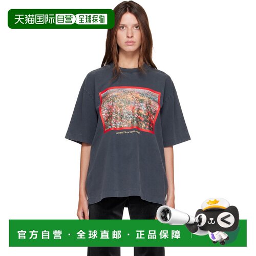 香港直邮off-white 女士 灰色 Flowers Field Skate T恤 2FA00436
