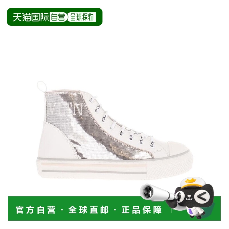 【99新未使用】香港直邮Valentino 亮片镶嵌高帮休闲运动鞋 UW2S0