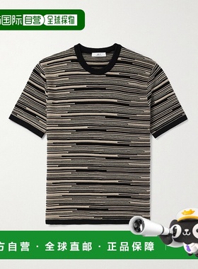 香港直邮Mr P. 男士 条纹针织棉质T恤 MPK241039Brownblack