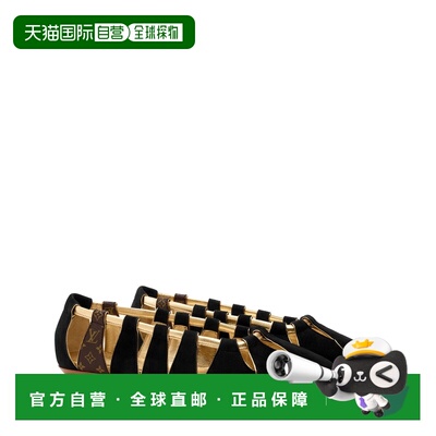 自营欧洲直邮LV路易威登 Spike女士黑色皮革老花图案芭蕾舞鞋单鞋