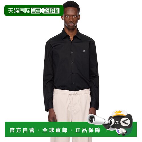 1h可退 香港直邮HUGO 雨果 男士 黑色 Slim-Fit Stretch Stacked