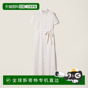 欧洲直邮MIU 刺绣巴蒂斯特长连衣裙 MIU 2025