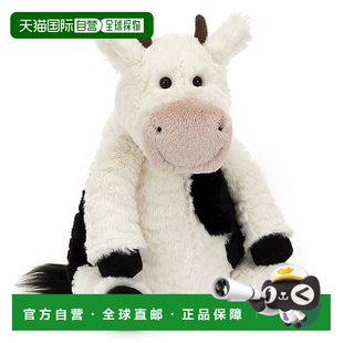 棉莫利埃特牛玩偶 黑色涤纶 欧洲直邮Jellycat 白色