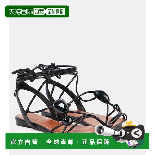 香港直邮ZIMMERMANN 女士 Gleam 皮质凉鞋 black黑色 舒适时尚