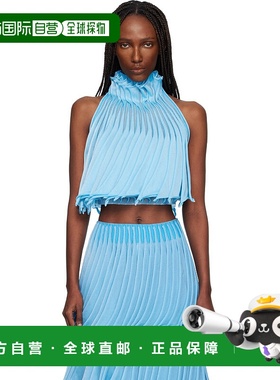 1h可退 香港直邮alaia 女士 蓝色 Cups Nylon Knit Tapered 上装